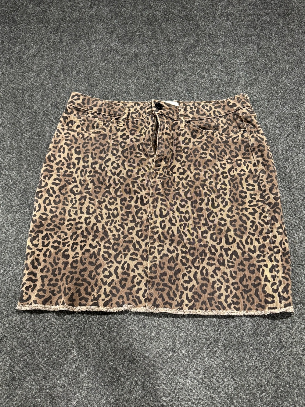 William Rast Leopard-Print Mini Skirt in Brown and Black 31”